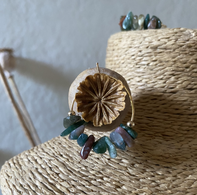 Boucles d&#039;oreilles DINA -AGATE INDIENNE