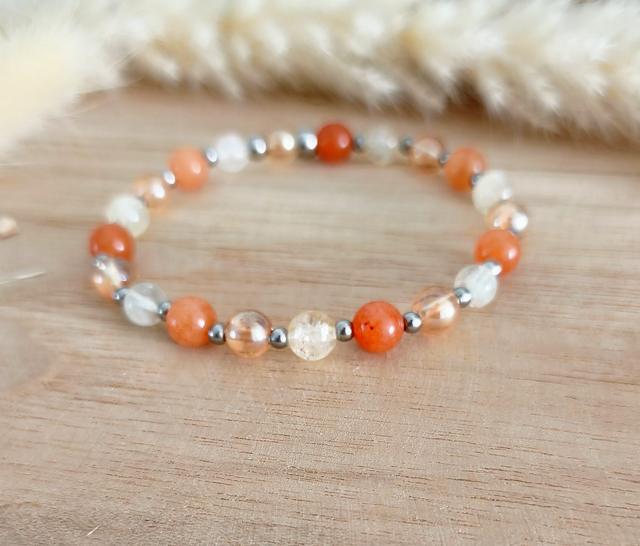 A Bracelet "Élan" Aventurine orange et Citrine