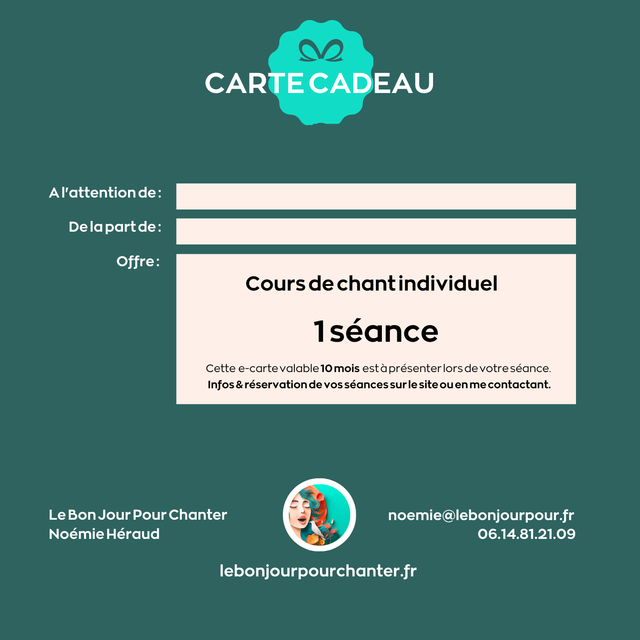 ADULTES | Cours de chant - 1 séance