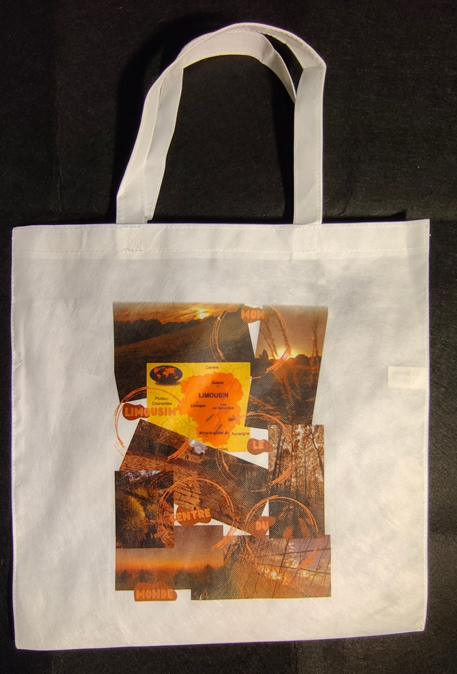 Sac cabat 36X39 cm intissé blanc &quot;Mon Limousin&quot; - Print by Henry