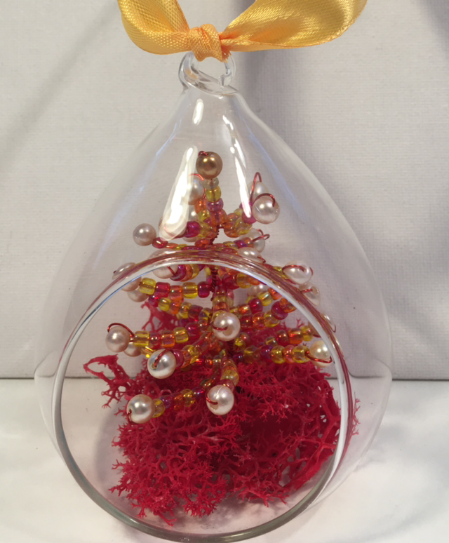Christmas Bauble - Red/Orange