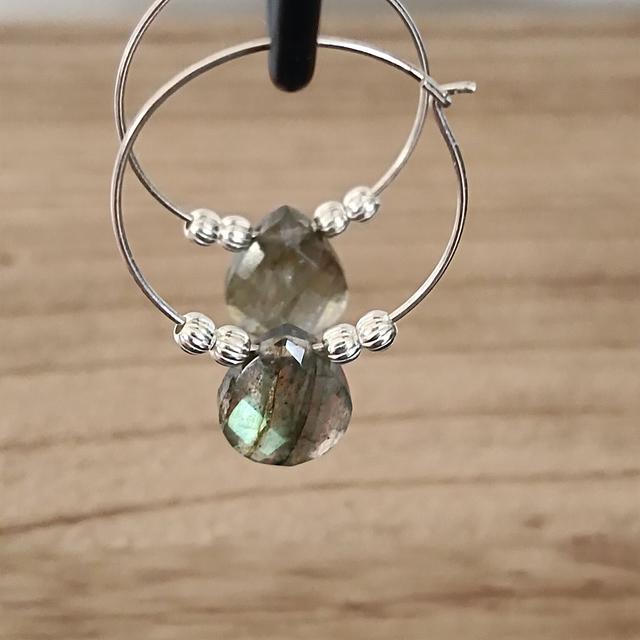 Boucles d'oreilles femme - Labradorite