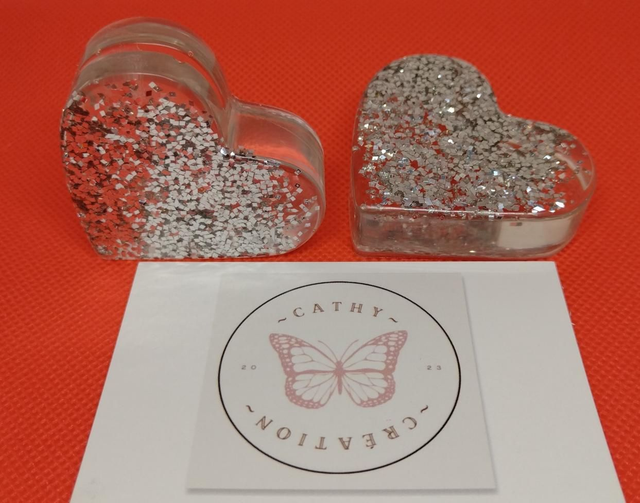 Lot de 2 cœurs support photos 