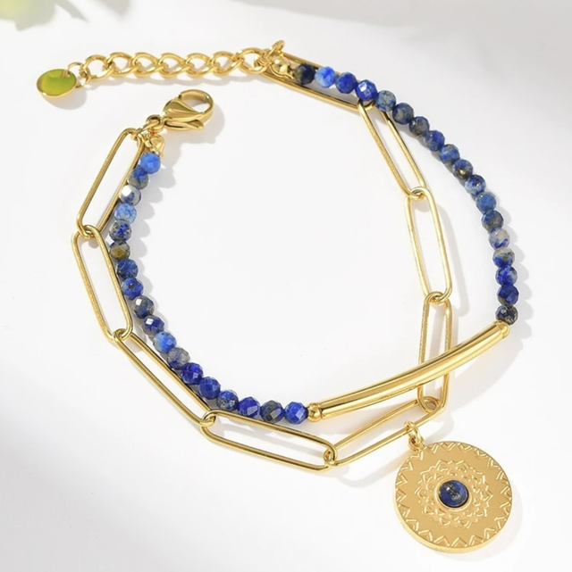 Bracelet pierre bleu 