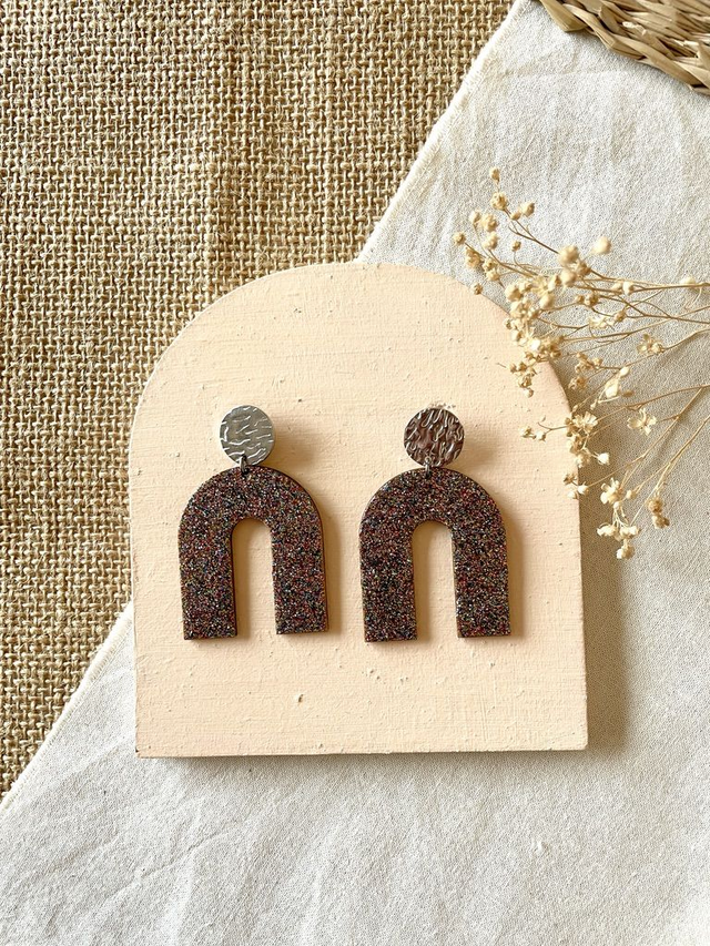 Boucles d’oreilles Arche simple - Couleurs variées (argenté)