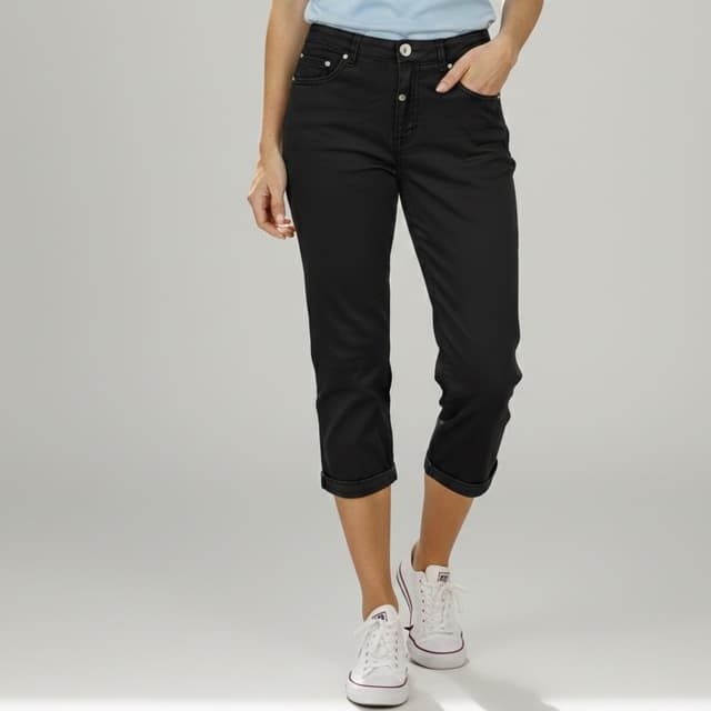 Pantacourt Noir Place du Jour - Coton Stretch &amp; Confortable