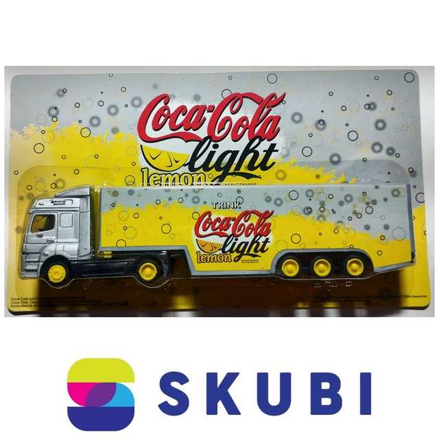 Reklamní kamion s návěsem Mercedes - Trink Coca-Cola Light Lemon - model 1:87 H0