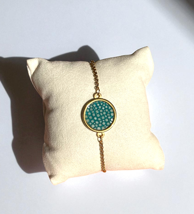 Bracelet à chaîne fine Bleu Azur