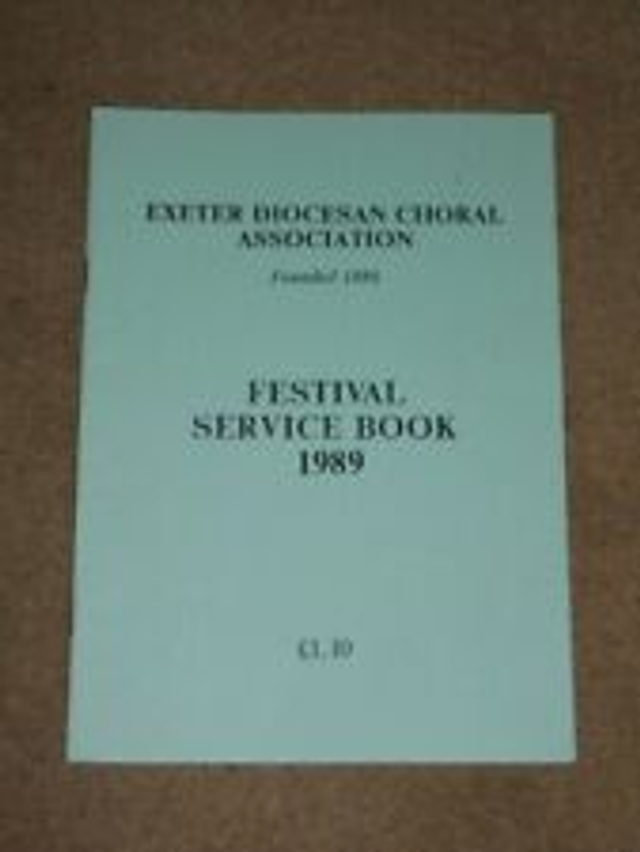 Exeter Diocesan Choral Association Festival Service Book 1989 Devon