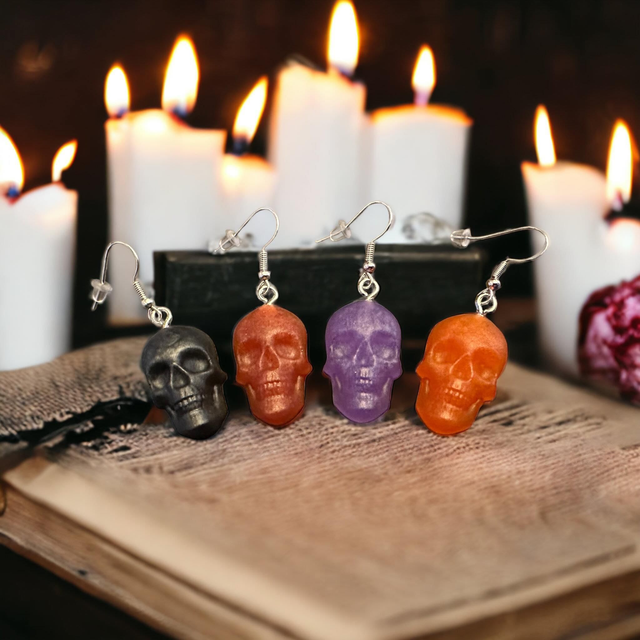 Halloween Skull Earrings Resin