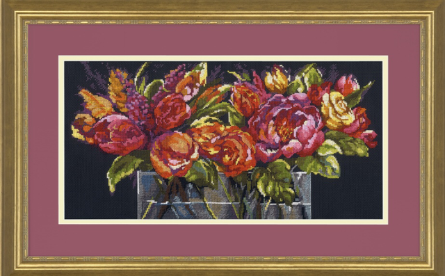 Counted Cross Stitch Kit: Flowers of Joy by Dimensions.