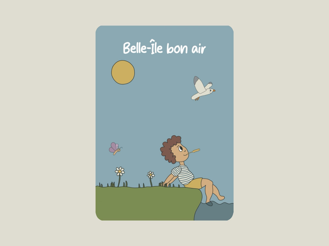 Carte postale &quot; Belle-Ile bon air &quot; 