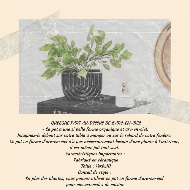 Pot Arc-en-Ciel - Noir - 14x8x10cm