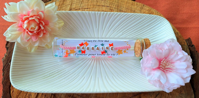 Fiole à bracelet personnalisée - Demande Marraine/Parrain