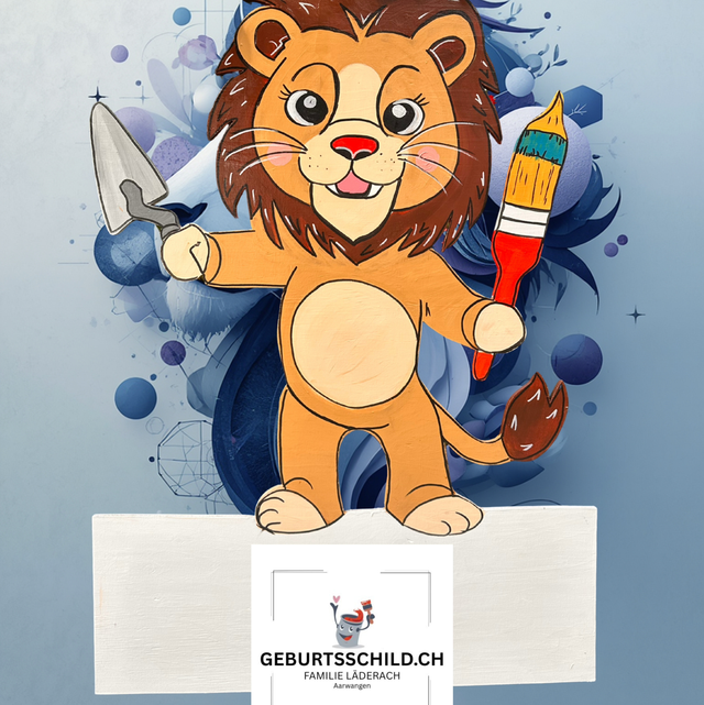 Geburtsschild mit Beschriftung 