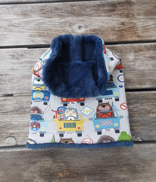 Snood LOUISON animaux /bleu 