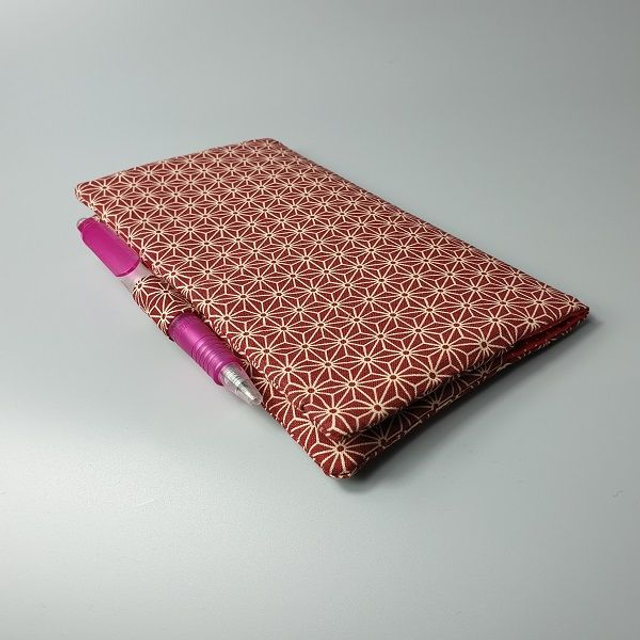 Protège chéquier "Asanoha" rouge