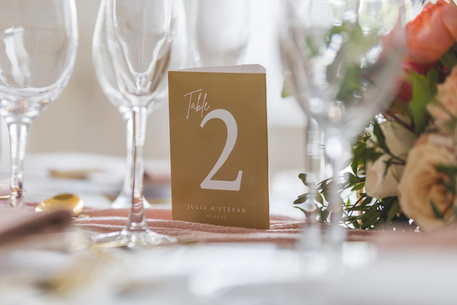 Tri-fold table number - available in any of our designs