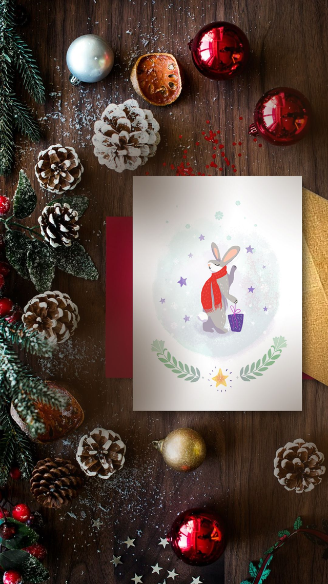 Print Petit Lapin de Noël 