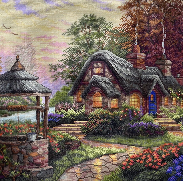 Make a wish Cottage cross stitch kit by Merejka 