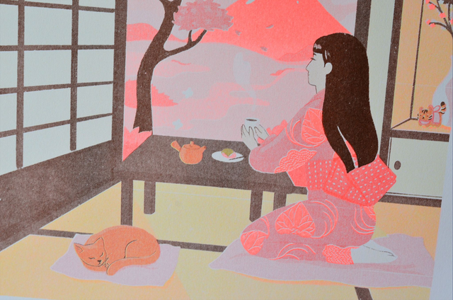 Affiche imprimée en risographie Sakura