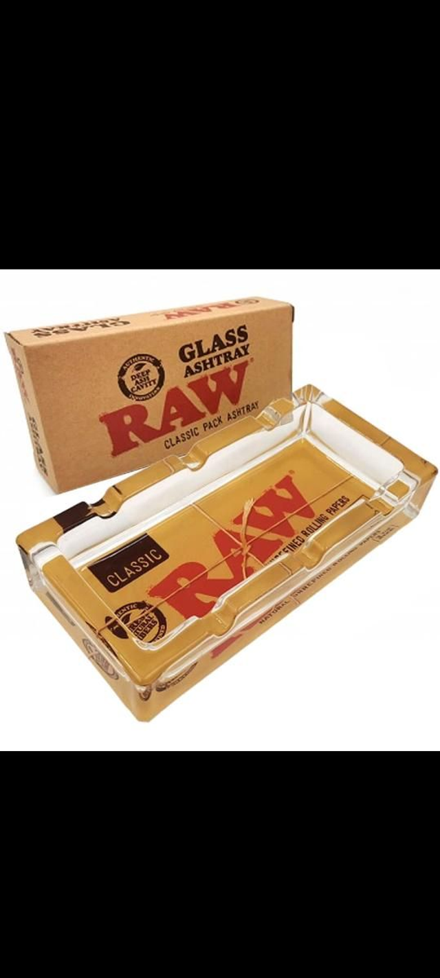 RAW Glass Rectangular Ashtray 16cm

