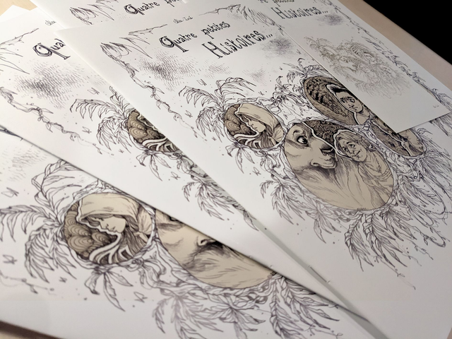 Quatre Petites Histoires, Recueil de BD + exlibris