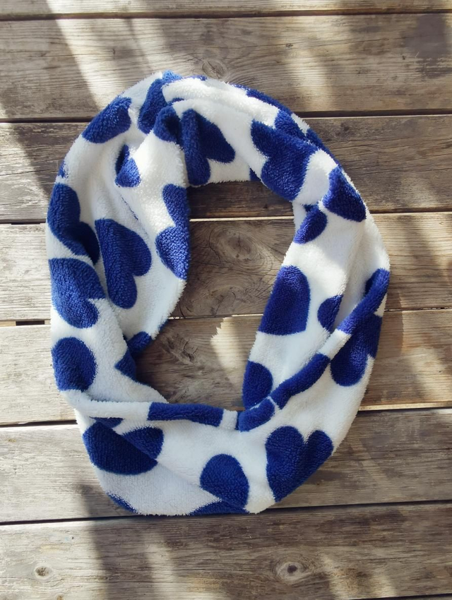 Double snood LUCIEN cœur bleu