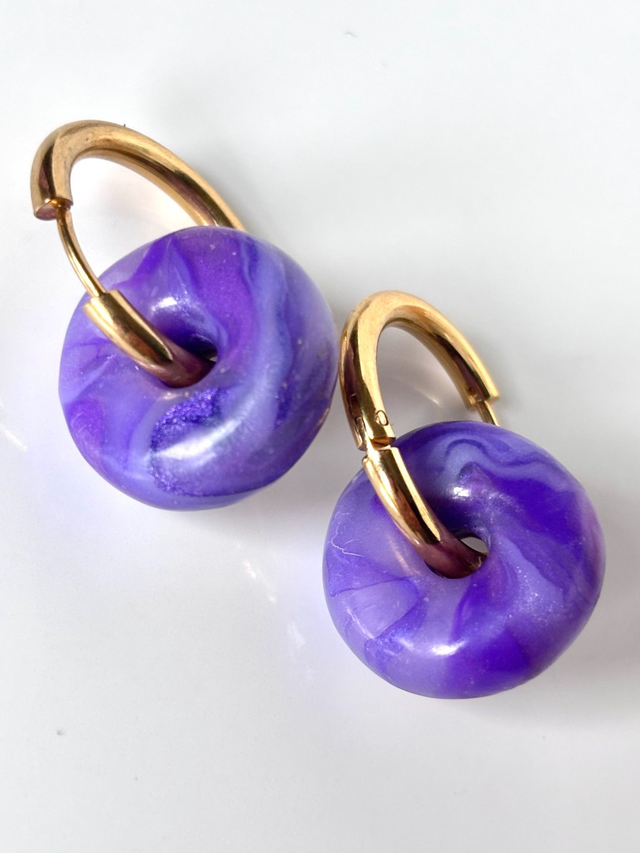 Créoles « perles d’améthyste »