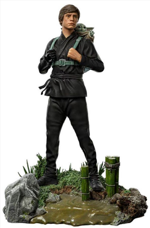 Iron Studios Star Wars Book Of Boba Fett Art Scale Statue 1/10 Luke Skywalker &amp; Grogu Training 20 Cm