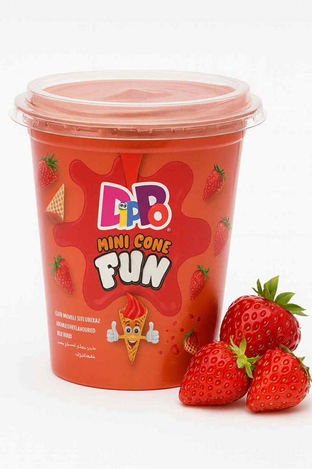 DiPPo Mini Cone Fun Cup - Fraise 70g
