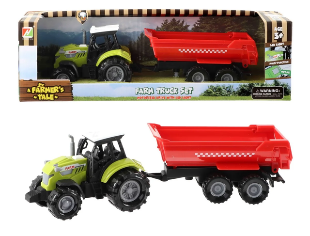 🚜 Tracteur avec Remorque – Son et Lumière – 24 cm Jouets de Ferme pour Enfants