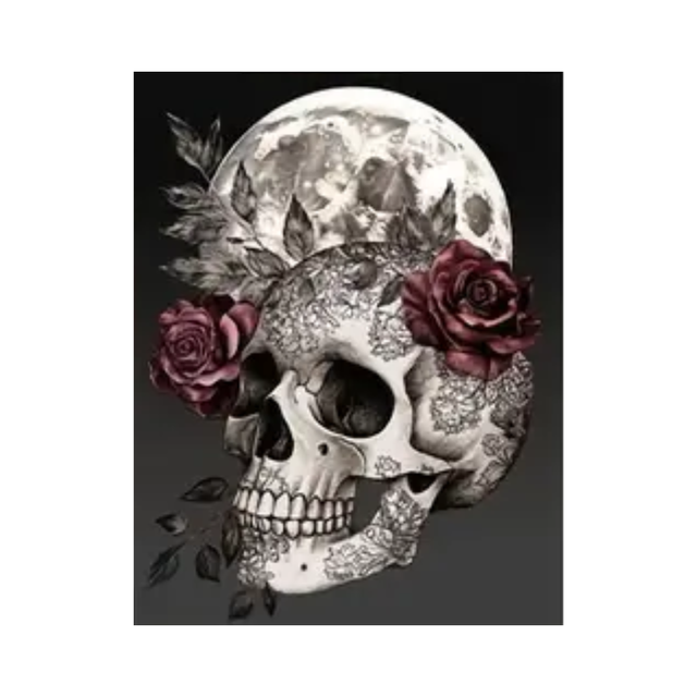 “Moonlit Skull” Greeting Card