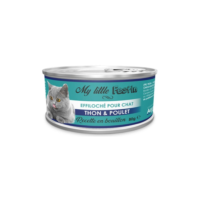 Pâtée plaisir pour chat bouillon thon / poulet - 80gr