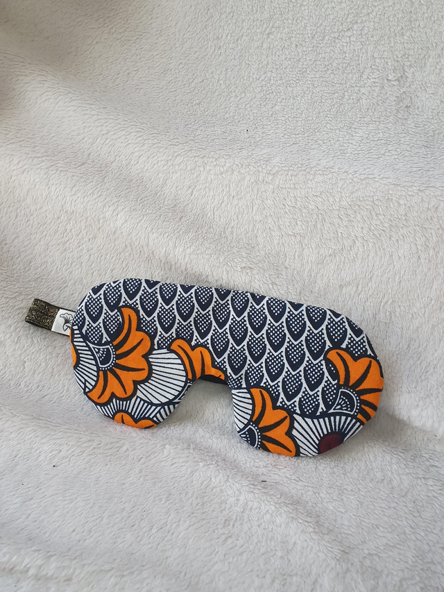 Masque de nuit Wax ''fleurs oranges''