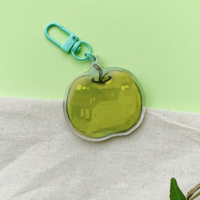 green apple - acrylic keychain