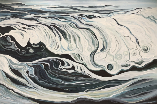 LB28 Crashing Wave by Lucy Burden, 150 x 100cm Acrylic on canvas