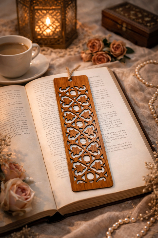 Marque-page décoratif en bois – Découpe laser 