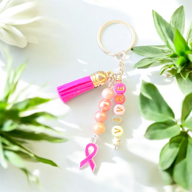 Porte clé octobre rose (vivre)