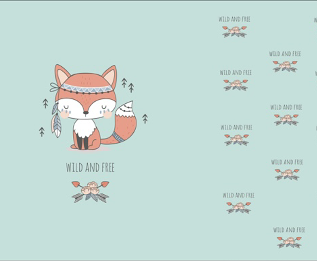 Panel 50x155 mit Kombi Stoff Boho Fuchs mint  