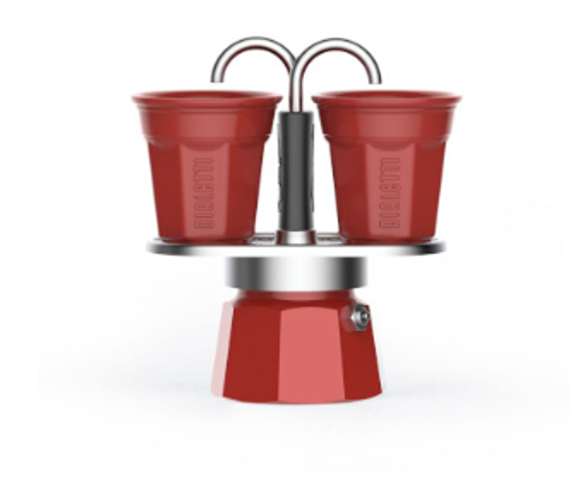 Bialetti Mini Express avec 2 tasses - rouge - 180 ml