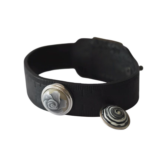 Bracelet homme cuir noir rose noire