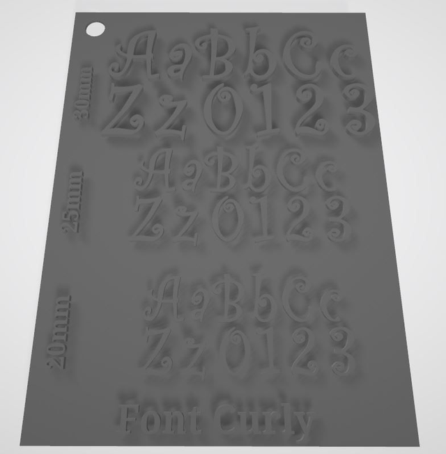 Letterstamps Set 62-teilig Font Curly