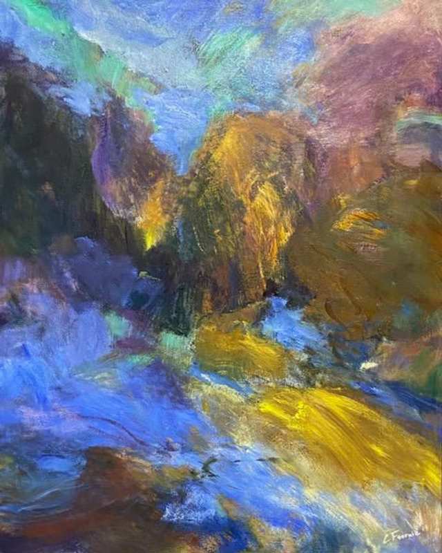 1er Juillet 25, par Catherine Fournié, huile sur toile 100x81 cm