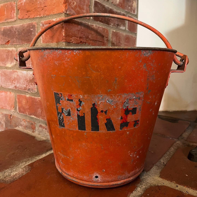 1950’s Vintage Steel Fire Sand Bucket 