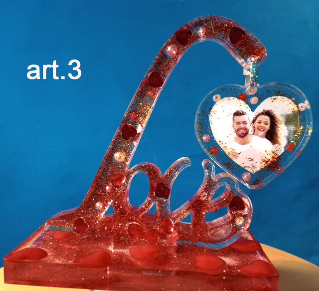 CRISTALLO CHIMICO  (RESINA) ART 3  - H 18 CM X L15 CM COMPOSTO DA 3 ELEMENTI 