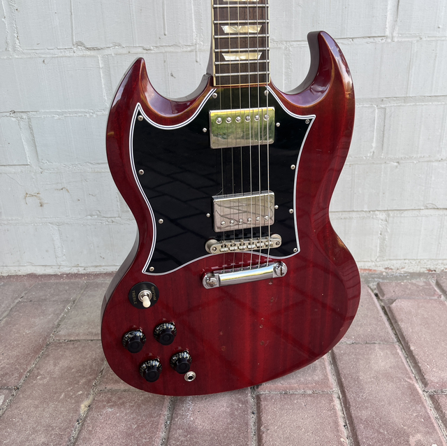 RARE 1990 Greco LEFTY Mint Collection SG SS-65 (Cherry Red) BATWING Specs with Gibson &#039;57 Classics (MADE IN JAPAN) + Gigbag