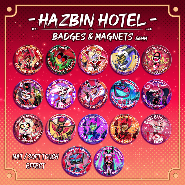 HAZBIN HOTEL Badges et Magnets