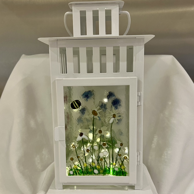 Fused Glass Floral Lantern