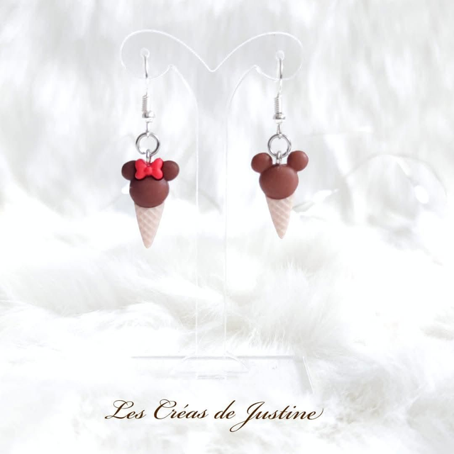 Boucles d&#039;oreilles Mickey et Minnie glace